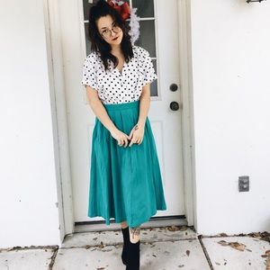 80’s Vintage Teal Skirt by I.B. Diffusion’s